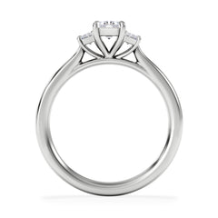 Evoke 3 Stone Emerald Cut Lab Diamond Ring 0.50ct in 925 Silver,Duchess