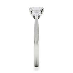 Evoke 3 Stone Emerald Cut Lab Diamond Ring 0.50ct in 925 Silver,Duchess