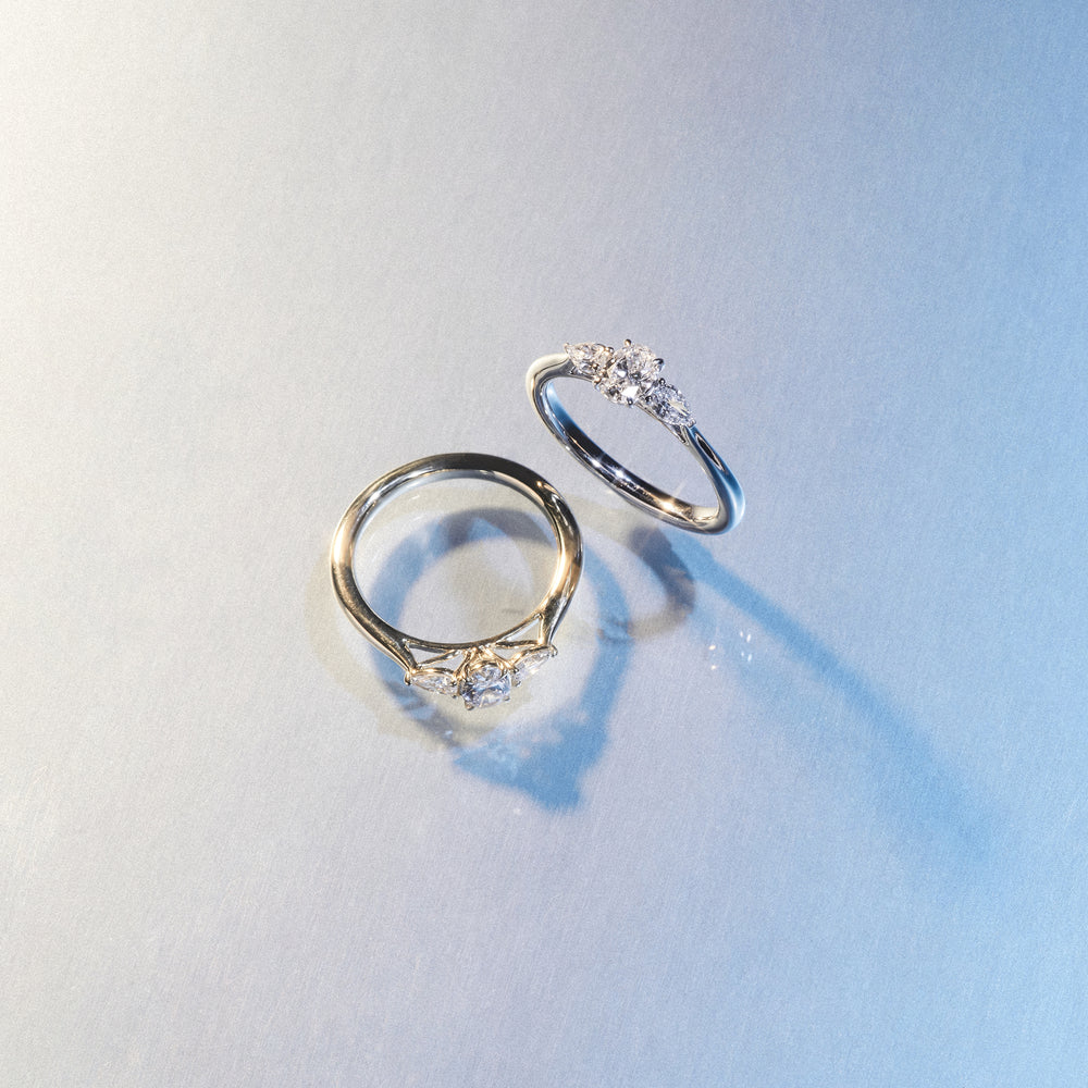 Evoke 3 Stone Oval Cut Lab Diamond Ring 0.50ct in 925 Silver