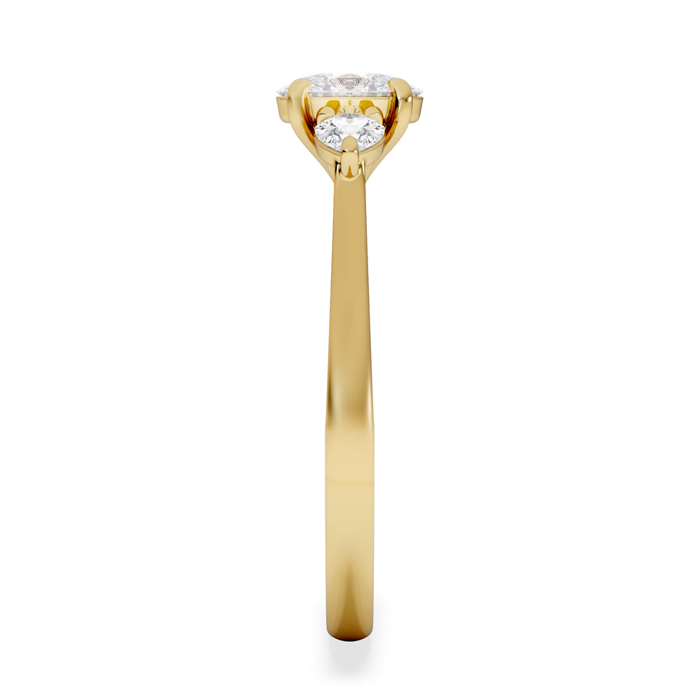 Evoke 3 Stone Oval Cut Lab Diamond Ring 0.50ct in 18K Gold Vermeil