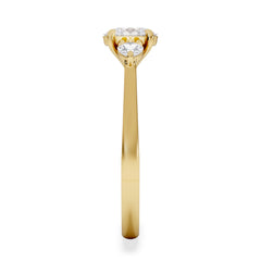 Evoke 3 Stone Oval Cut Lab Diamond Ring 0.50ct in 9K Yellow Gold