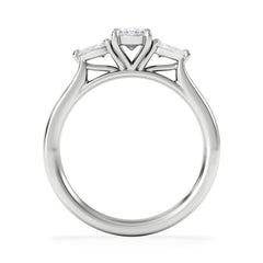 Evoke 3 Stone Oval Cut Lab Diamond Ring 0.50ct in 9K White Gold