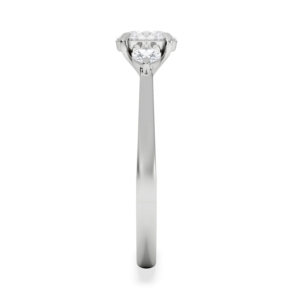 Evoke 3 Stone Oval Cut Lab Diamond Ring 0.50ct in 9K White Gold
