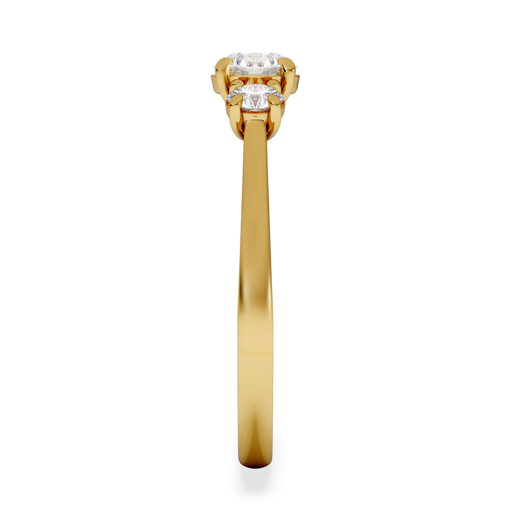 Evoke 3 Stone Round Cut Lab Diamond Ring 0.50ct in 18K Gold Vermeil
