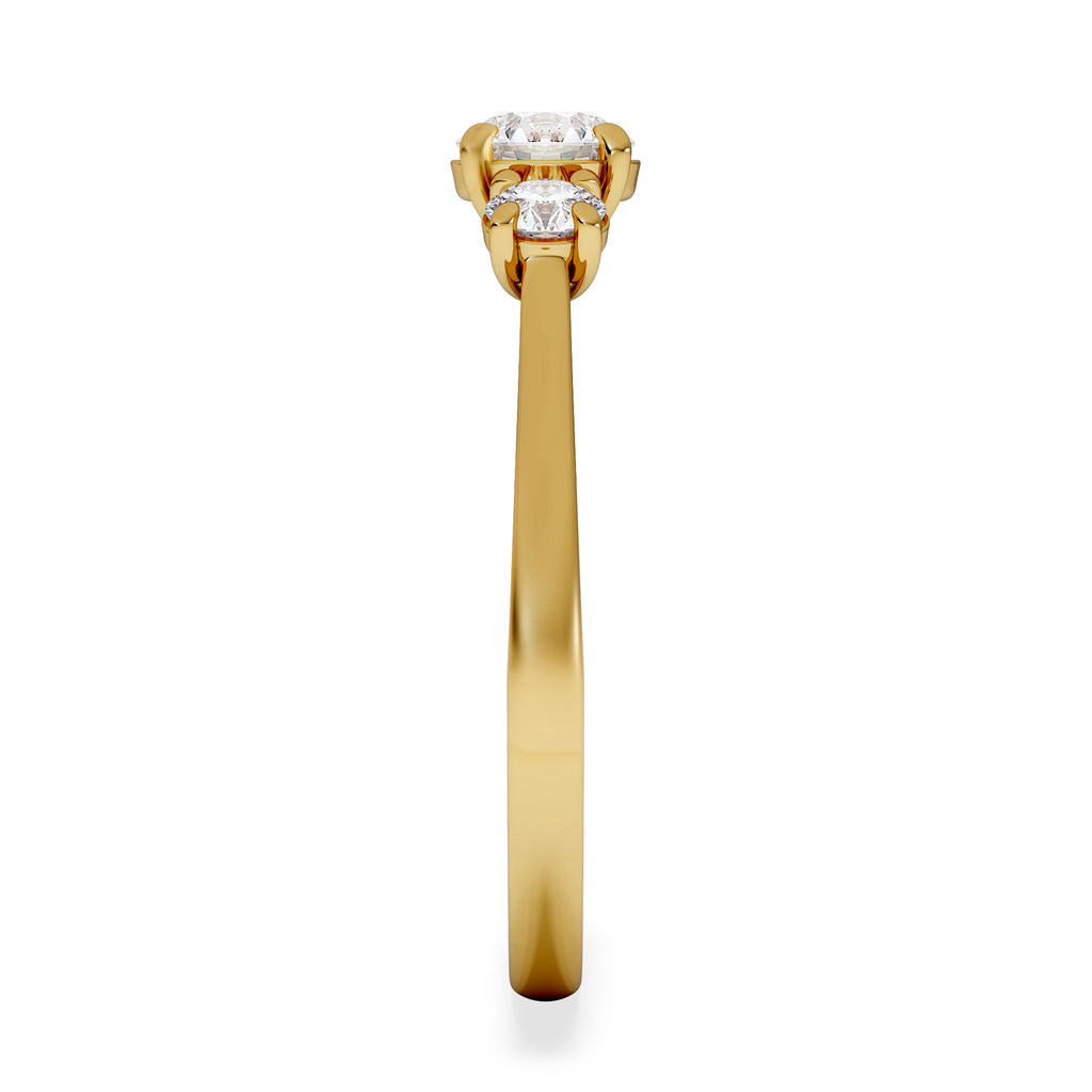 Evoke 3 Stone Round Cut Lab Diamond Ring 0.50ct in 18K Gold Vermeil
