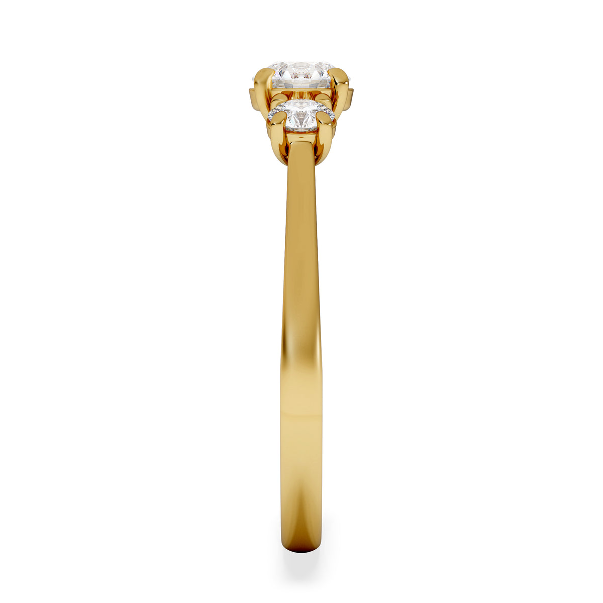 Evoke 3 Stone Round Cut Lab Diamond Ring 0.50ct in 18K Gold Vermeil