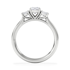 Evoke 3 Stone Round Cut Lab Diamond Ring 0.50ct in 9K White Gold