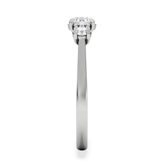 Evoke 3 Stone Round Cut Lab Diamond Ring 0.50ct in 9K White Gold