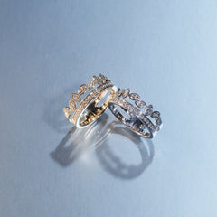 Double Band Stacking Ring Lab Diamond 0.25ct in 925 Silver