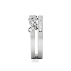 Double Band Stacking Ring Lab Diamond 0.25ct in 925 Silver