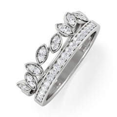 Double Band Stacking Ring Lab Diamond 0.25ct in 925 Silver