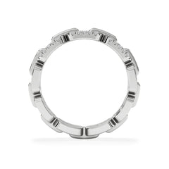 Lab Diamond Chain Link Ring 0.14ct in 925 Silver