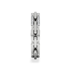 Lab Diamond Chain Link Ring 0.14ct in 925 Silver