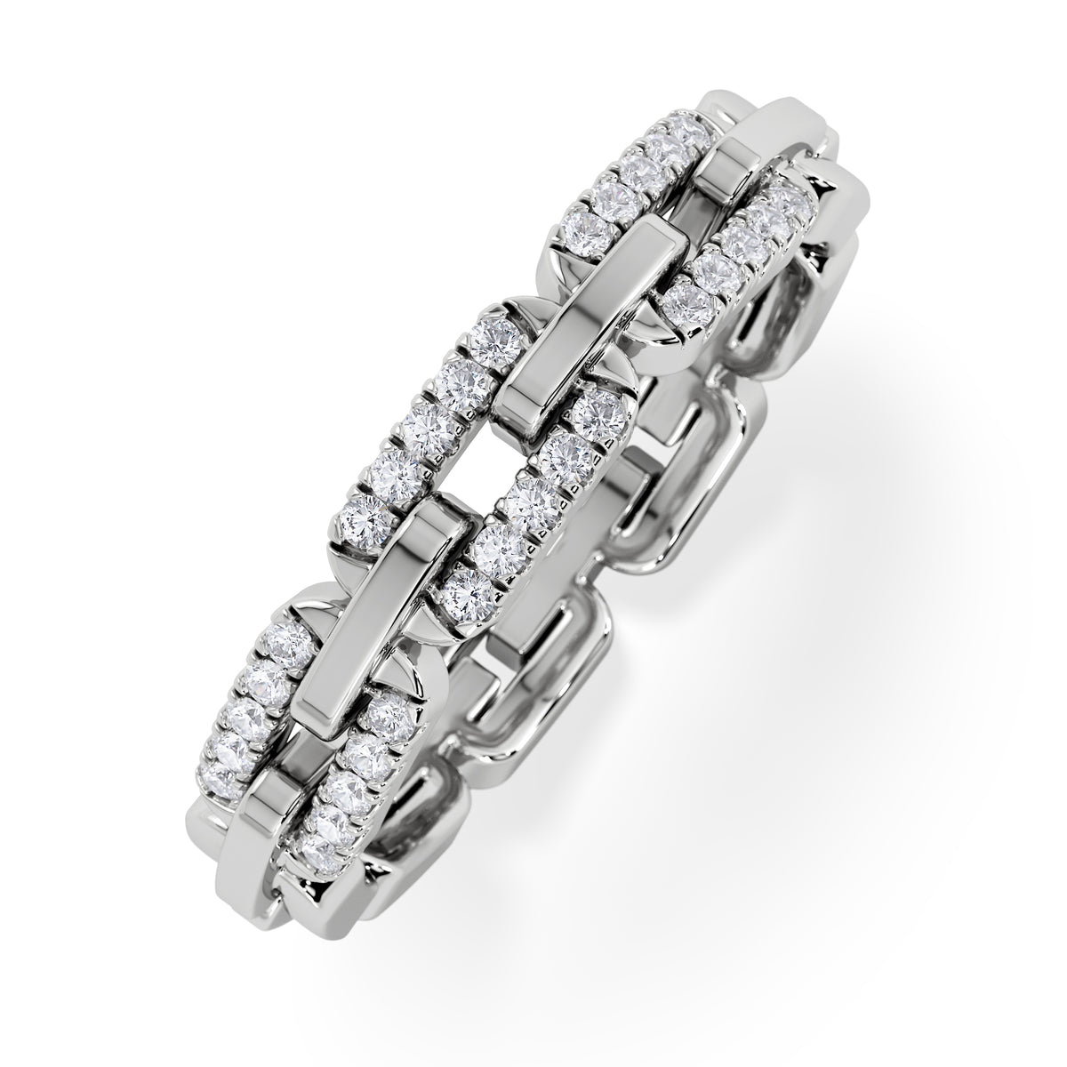 Lab Diamond Chain Link Ring 0.14ct in 925 Silver – The Diamond Store