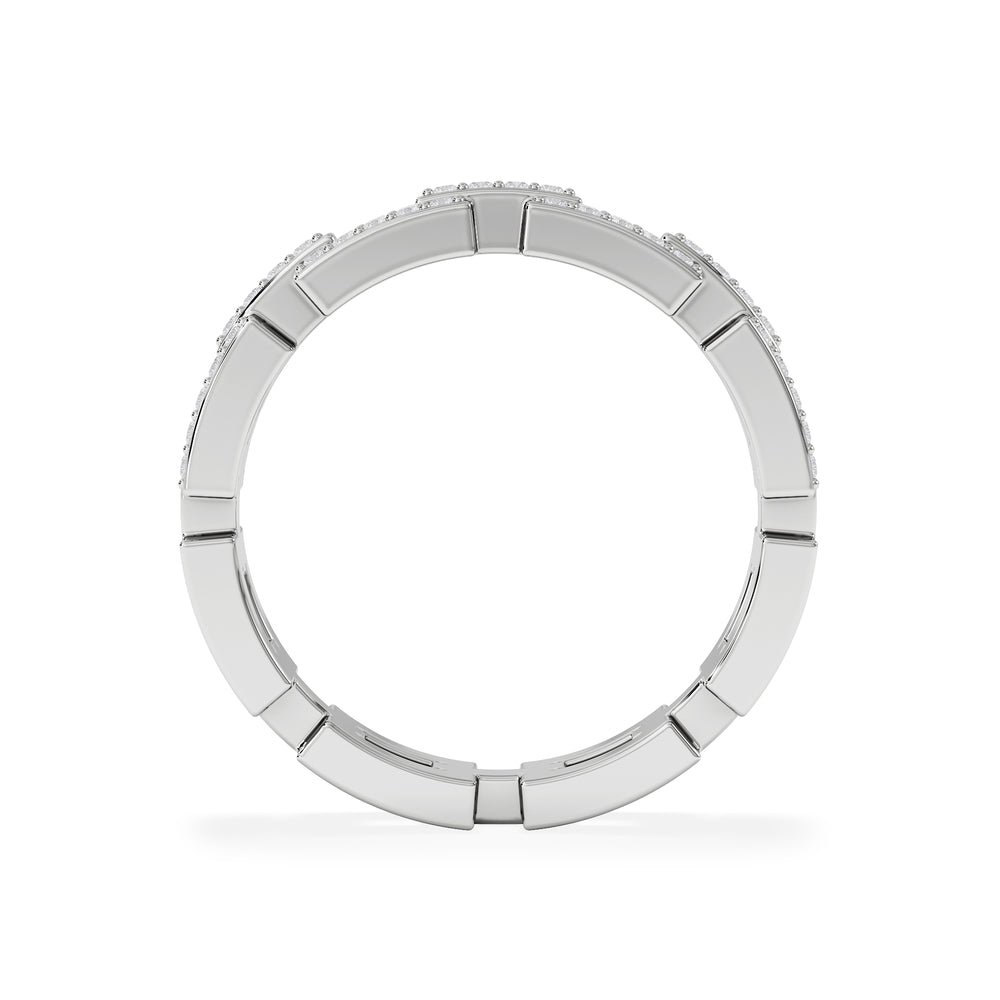 Lab Diamond Chain Link Ring 0.24ct in 925 Silver
