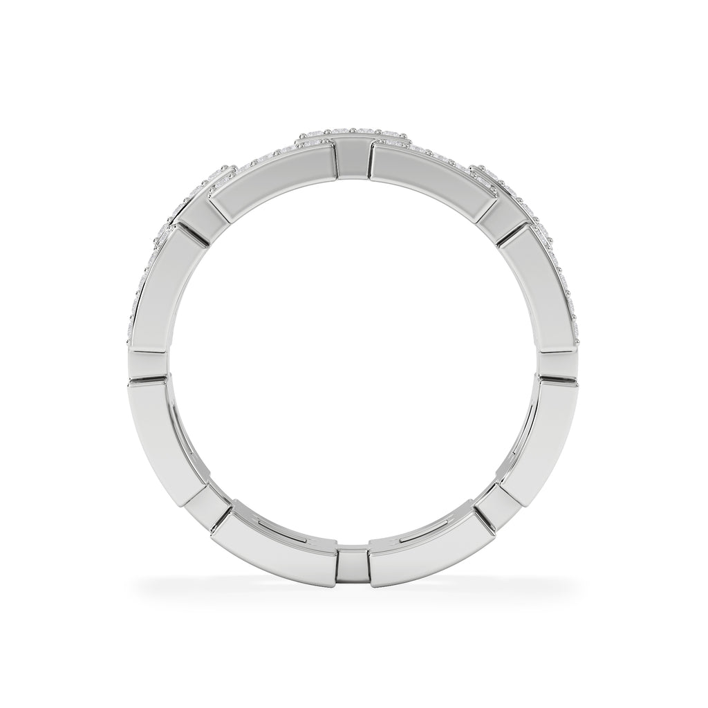 Lab Diamond Chain Link Ring 0.24ct in 925 Silver