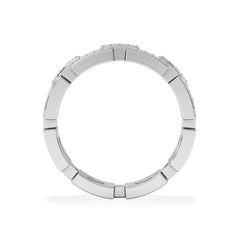 Lab Diamond Chain Link Ring 0.24ct in 925 Silver