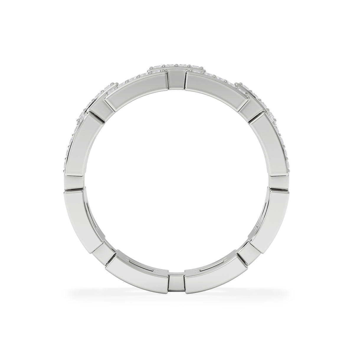 Lab Diamond Chain Link Ring 0.24ct in 925 Silver