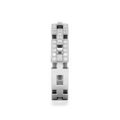 Lab Diamond Chain Link Ring 0.24ct in 925 Silver