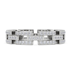 Lab Diamond Chain Link Ring 0.24ct in 925 Silver