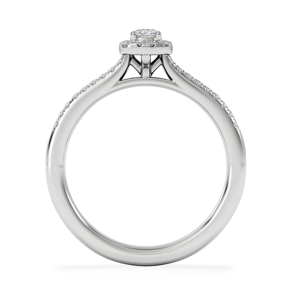 Lumia Round Cut Lab Diamond Halo Ring 0.33ct F/VS in 925 Silver
