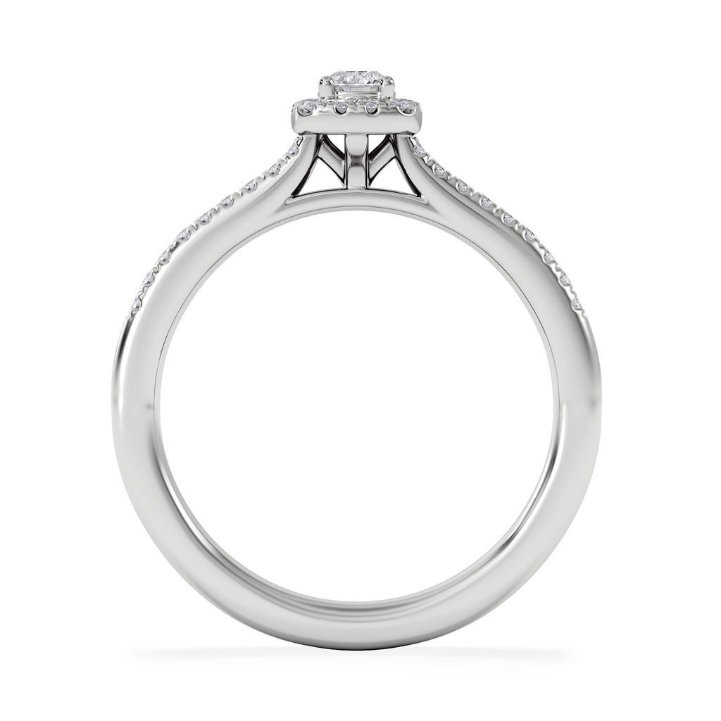 Lumia Round Cut Lab Diamond Halo Ring 0.33ct F/VS in 925 Silver