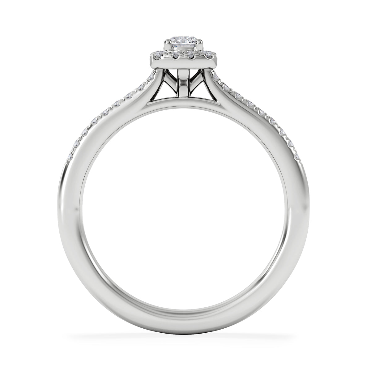 Lumia Round Cut Lab Diamond Halo Ring 0.33ct F/VS in 925 Silver