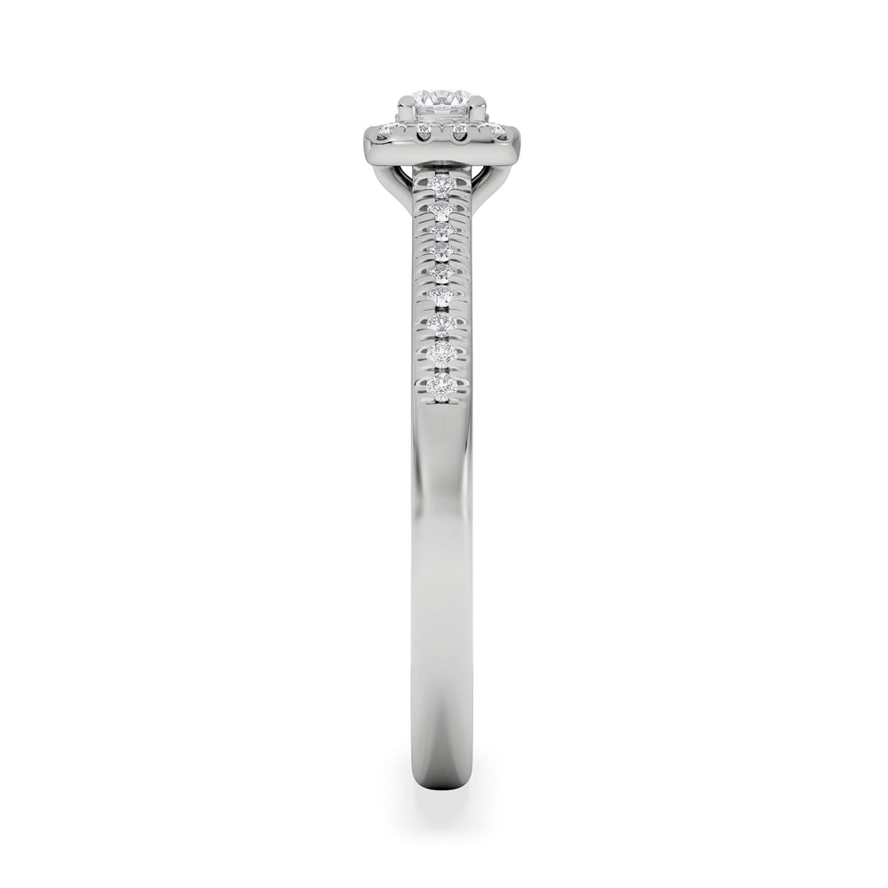 Lumia Round Cut Lab Diamond Halo Ring 0.33ct F/VS in 925 Silver