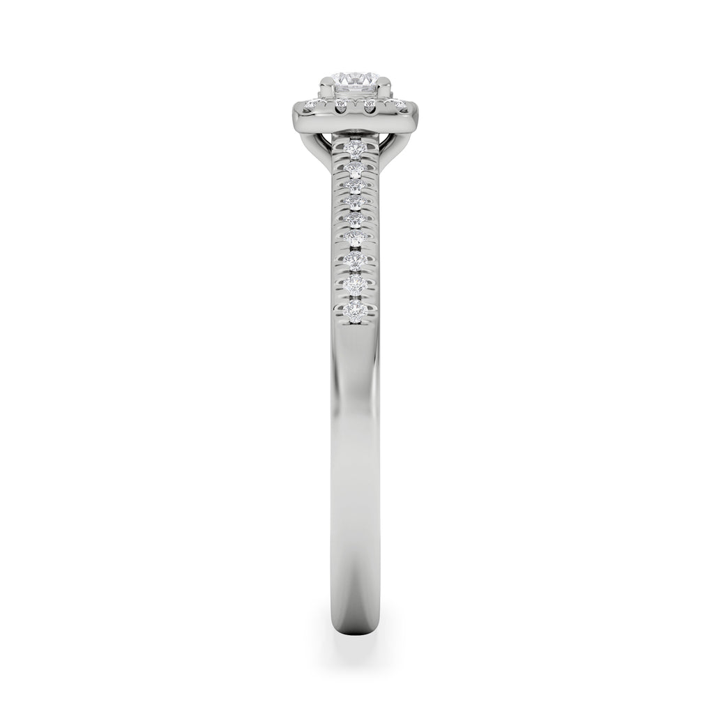 Lumia Round Cut Lab Diamond Halo Ring 0.33ct F/VS in 925 Silver