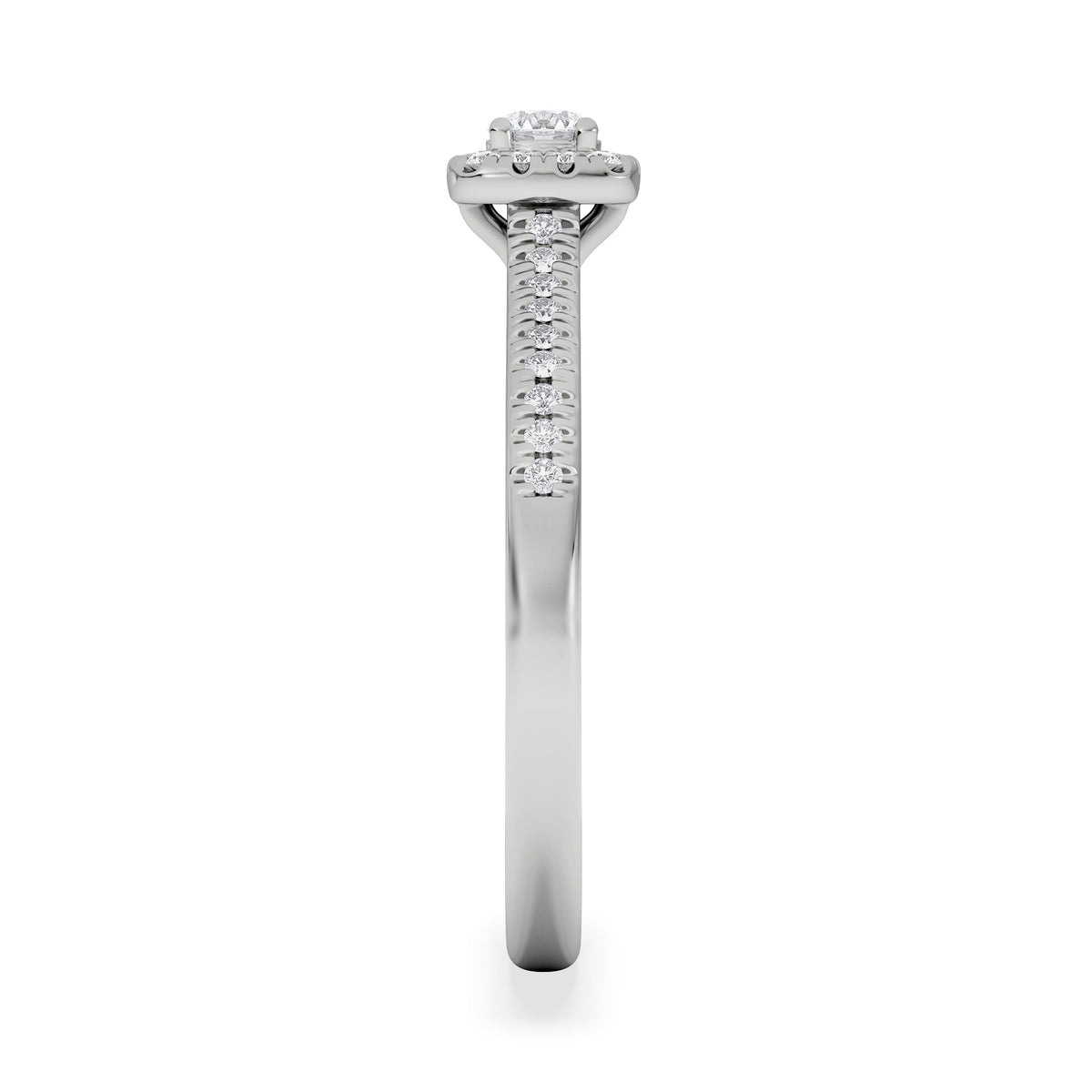 Lumia Round Cut Lab Diamond Halo Ring 0.33ct F/VS in 925 Silver