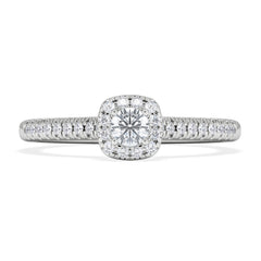 Lumia Round Cut Lab Diamond Halo Ring 0.33ct F/VS in 925 Silver