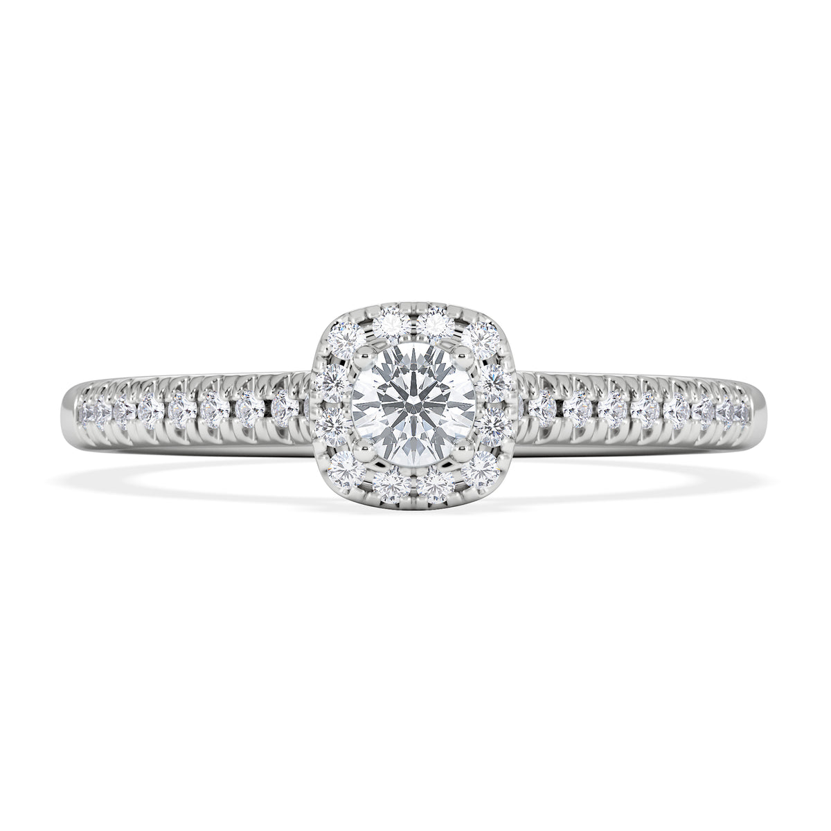 Lumia Round Cut Lab Diamond Halo Ring 0.33ct F/VS in 925 Silver