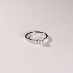Lumia Round Cut Lab Diamond Halo Ring 0.33ct F/VS in 925 Silver