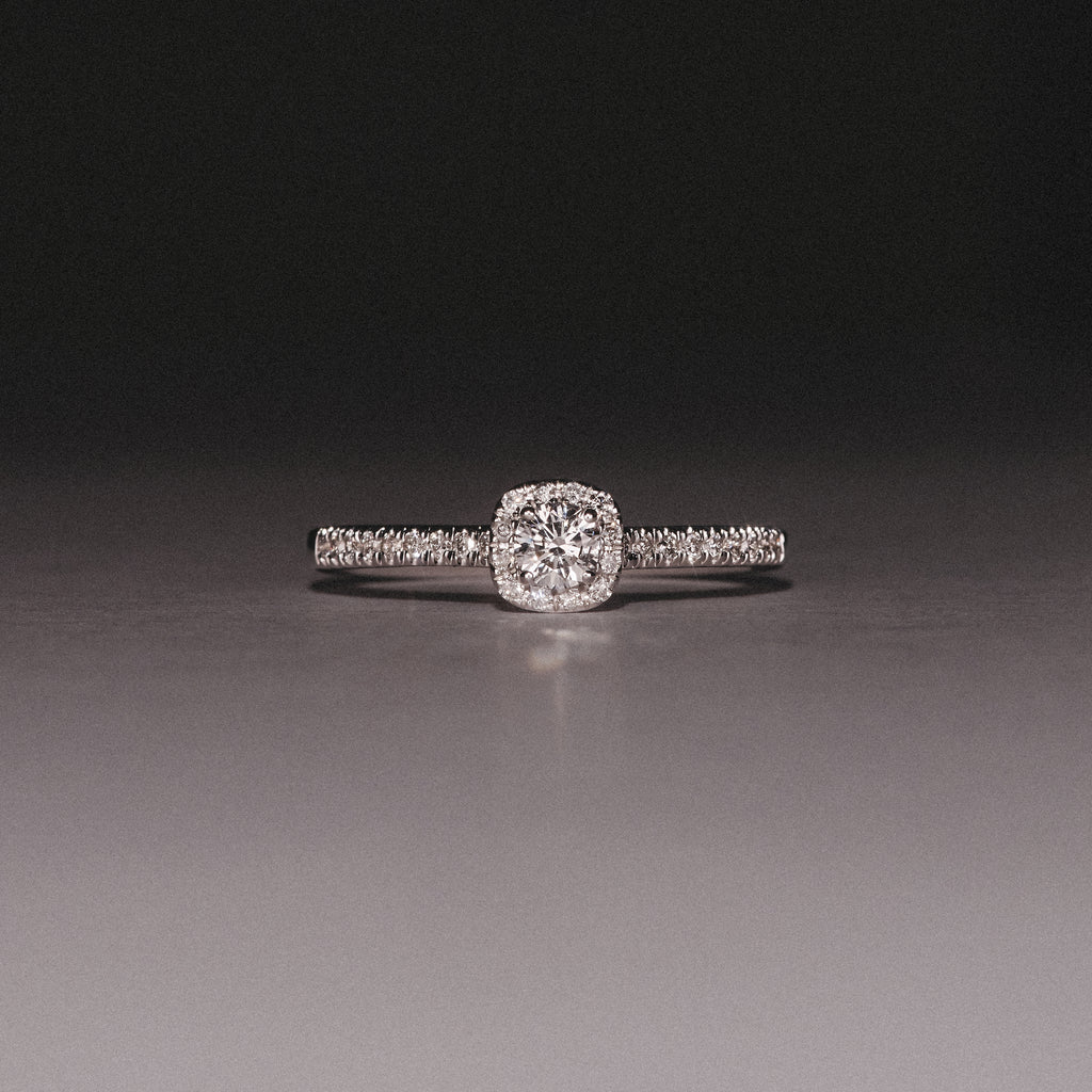 Lumia Round Cut Lab Diamond Halo Ring 0.33ct F/VS in 925 Silver