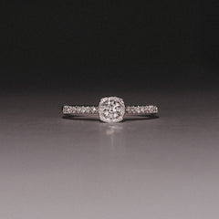 Lumia Round Cut Lab Diamond Halo Ring 0.33ct F/VS in 925 Silver