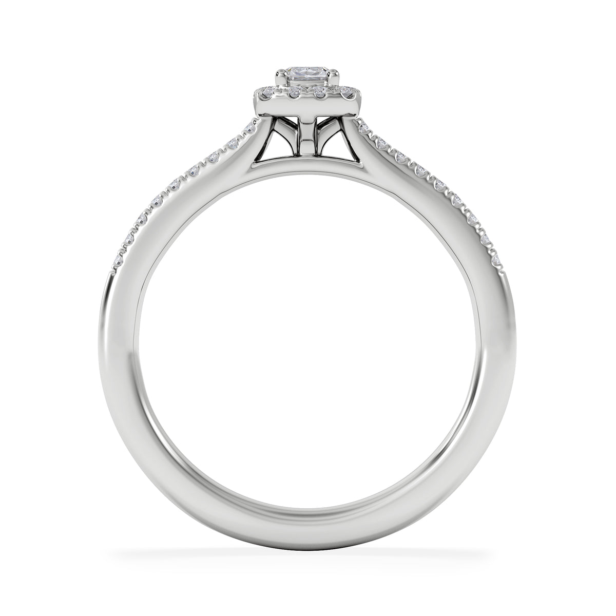 Lumia Cushion Cut Lab Diamond Halo Ring 0.33ct F/VS in 925 Silver