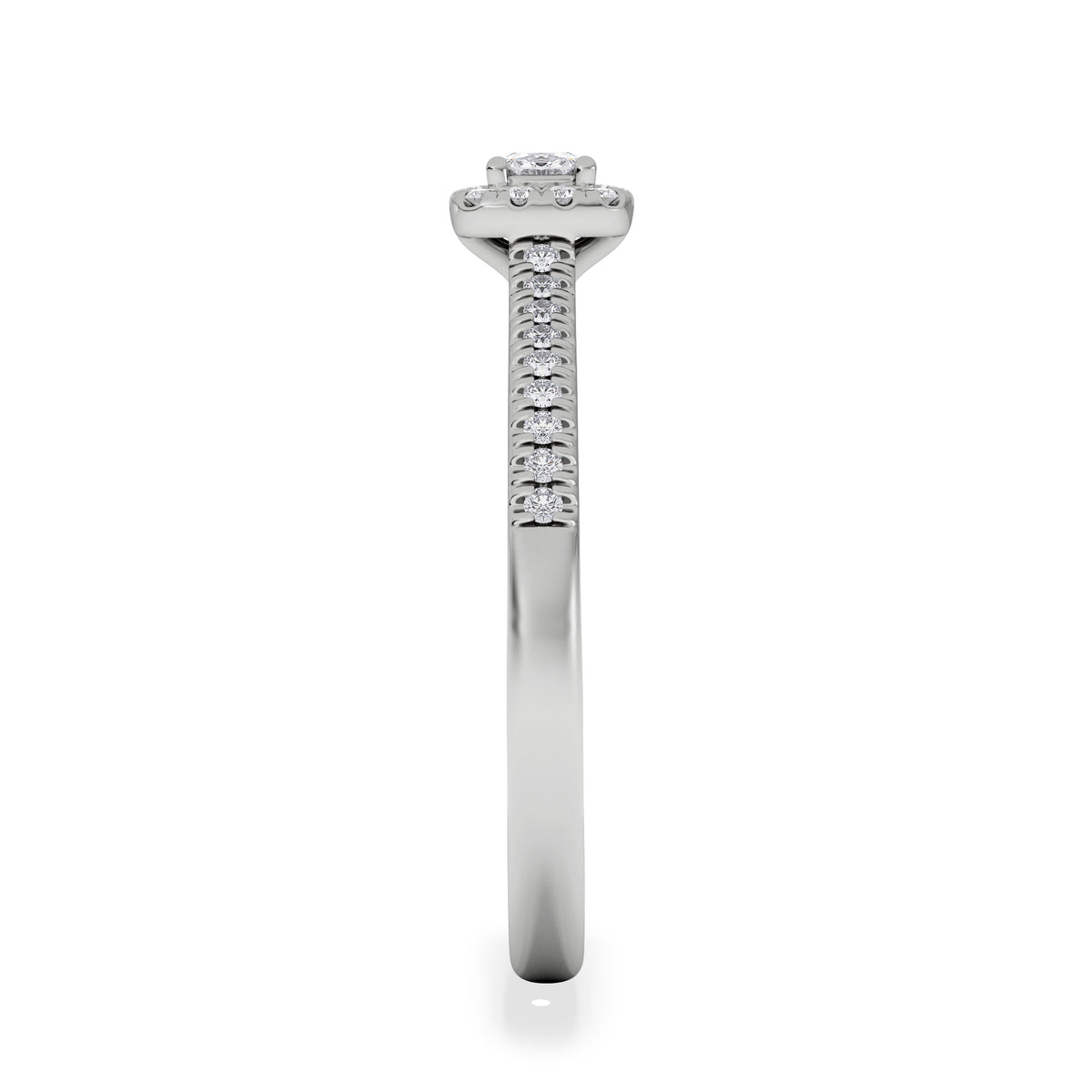 Lumia Cushion Cut Lab Diamond Halo Ring 0.33ct F/VS in 925 Silver