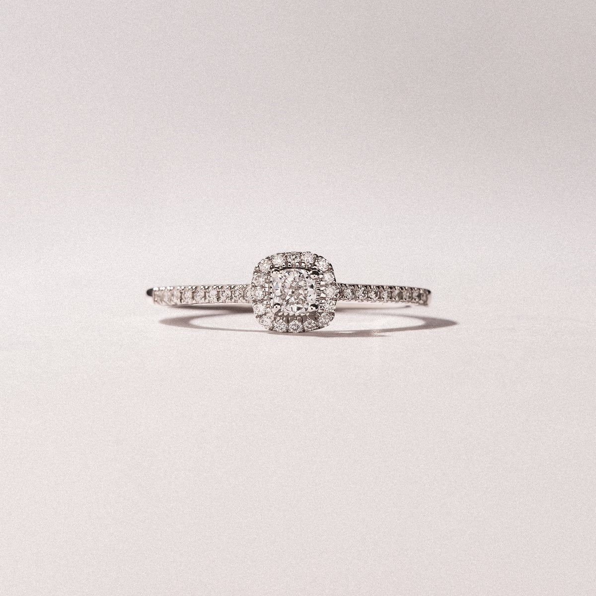 Lumia Cushion Cut Lab Diamond Halo Ring 0.33ct F/VS in 925 Silver