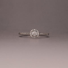 Lumia Cushion Cut Lab Diamond Halo Ring 0.33ct F/VS in 925 Silver