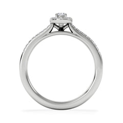 Lumia Oval Cut Lab Diamond Halo Ring 0.33ct F/VS in 925 Silver