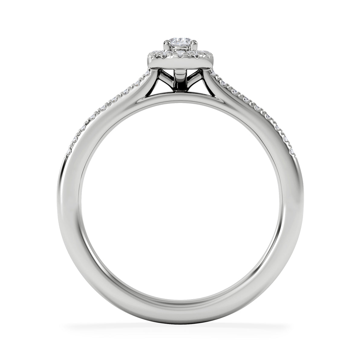 Lumia Oval Cut Lab Diamond Halo Ring 0.33ct F/VS in 925 Silver