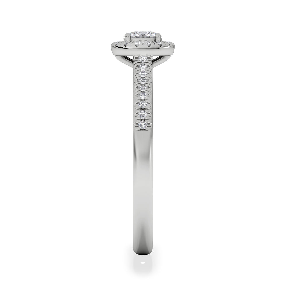 Lumia Oval Cut Lab Diamond Halo Ring 0.33ct F/VS in 925 Silver