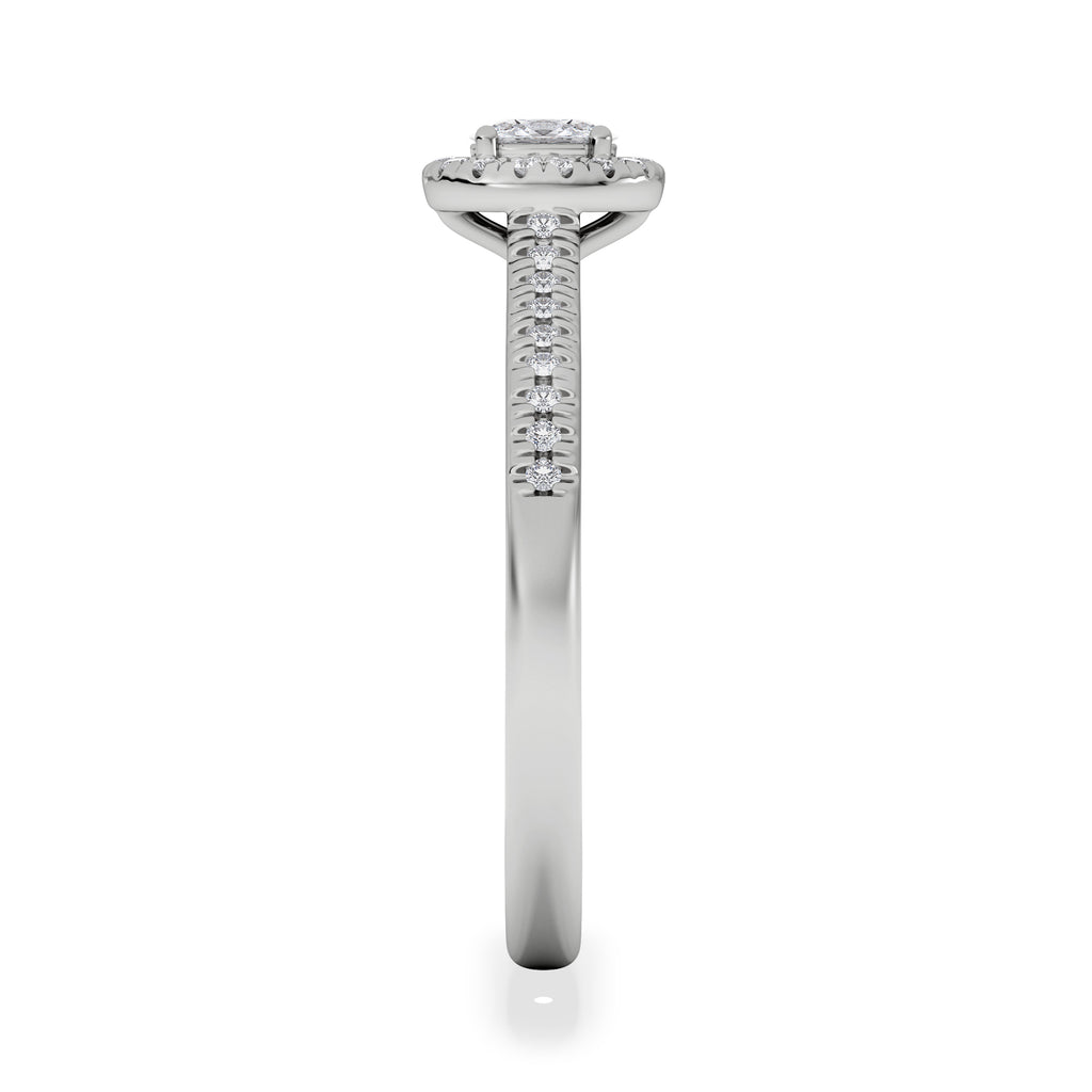 Lumia Oval Cut Lab Diamond Halo Ring 0.33ct F/VS in 925 Silver