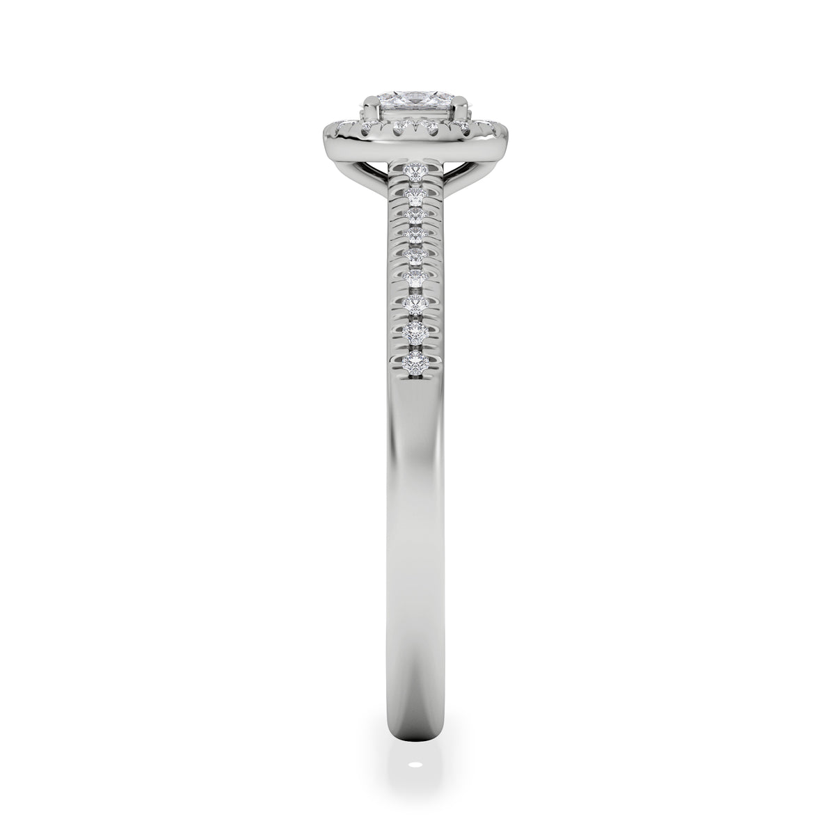 Lumia Oval Cut Lab Diamond Halo Ring 0.33ct F/VS in 925 Silver