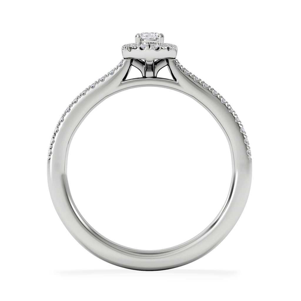 Lumia Pear Cut Lab Diamond Halo Ring 0.33ct F/VS in 925 Silver