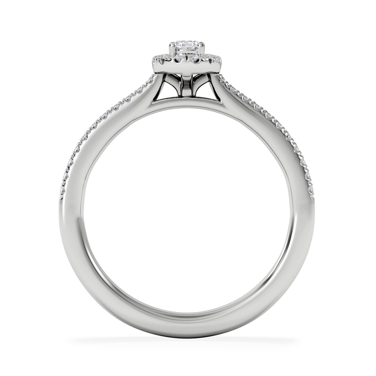 Lumia Pear Cut Lab Diamond Halo Ring 0.33ct F/VS in 925 Silver