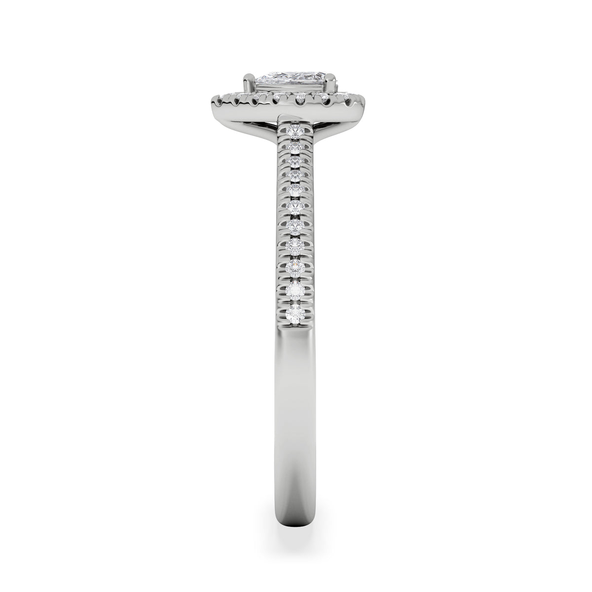 Lumia Pear Cut Lab Diamond Halo Ring 0.33ct F/VS in 925 Silver
