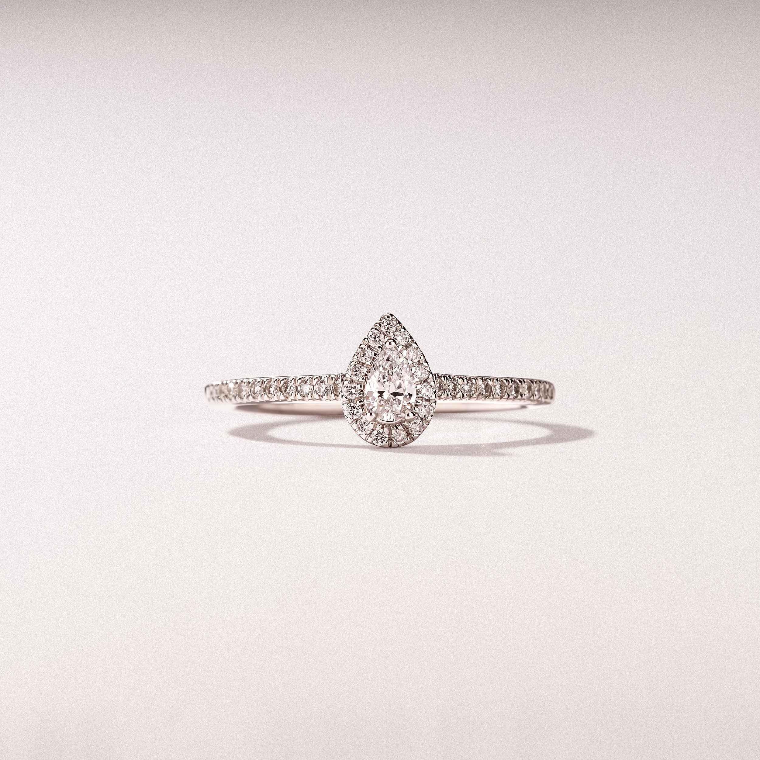 Lumia Pear Cut Lab Diamond Halo Ring 0.33ct F/VS in 925 Silver
