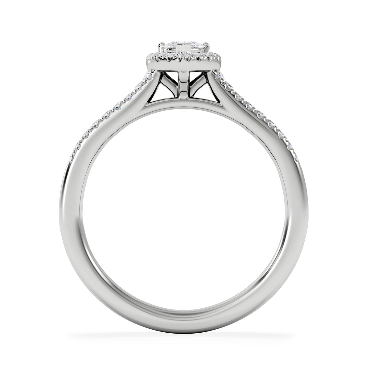 Lumia Heart Cut Lab Diamond Halo Ring 0.33ct F/VS in 925 Silver