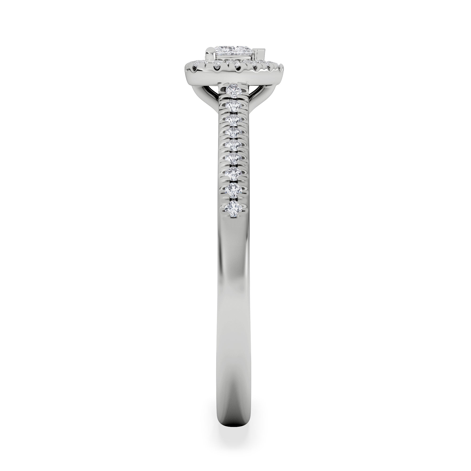 Lumia Heart Cut Lab Diamond Halo Ring 0.33ct F/VS in 925 Silver